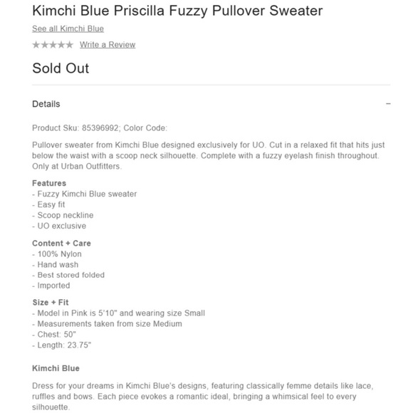 NEW Urban Outfitters Priscilla Pink Fuzzy V Beck pullover sweater women size S - Picture 4 of 9